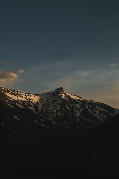 蓝天下的黑白山
